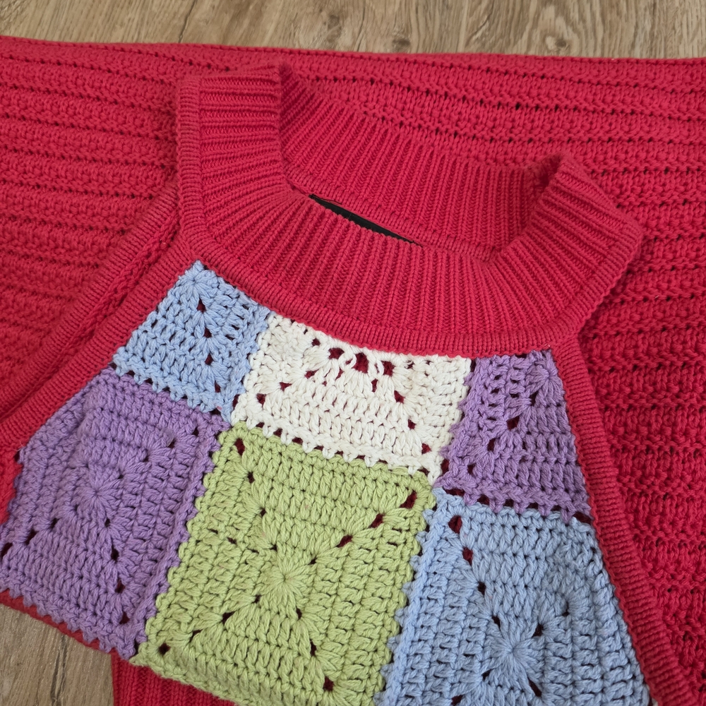Colorful Patchwork Knit Dress - Picture 3 of 10
